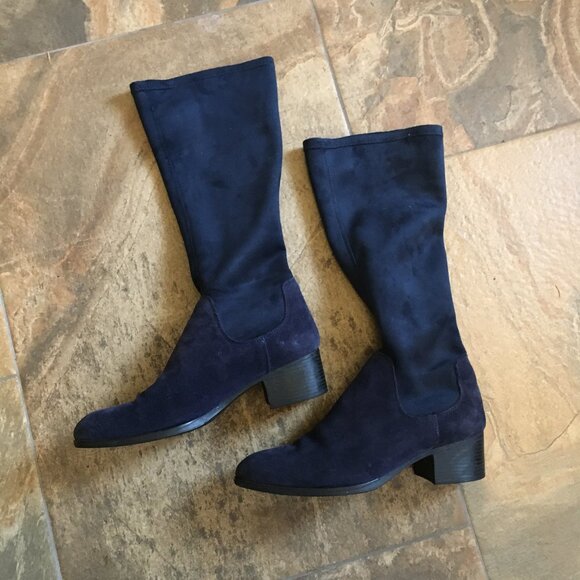 Bos. & Co. Navy Blue Witchy Rally Waterproof Pointy Toe Knee-High Boot - Picture 6 of 16